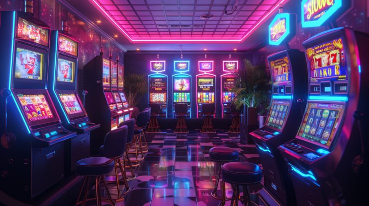 Tampilan taruhan candanatoto dengan nuansa neon modern